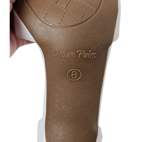 Dream Pairs Womens White Pointed Toe Ankle Strap Stiletto Heels Size 8 Wedding - Picture 6 of 12